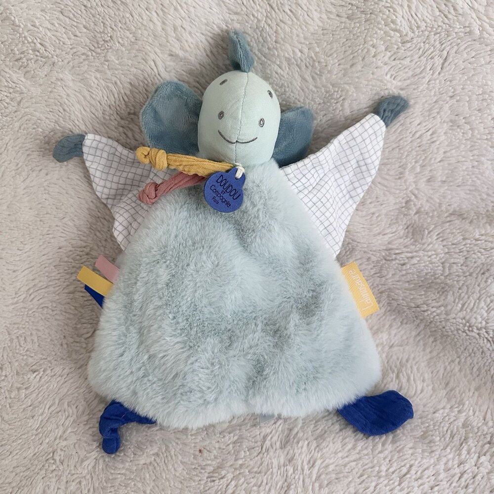 Doudou et Compagnie Paris Calinosaure Green Dinosaur Lovey Baby Security Plush